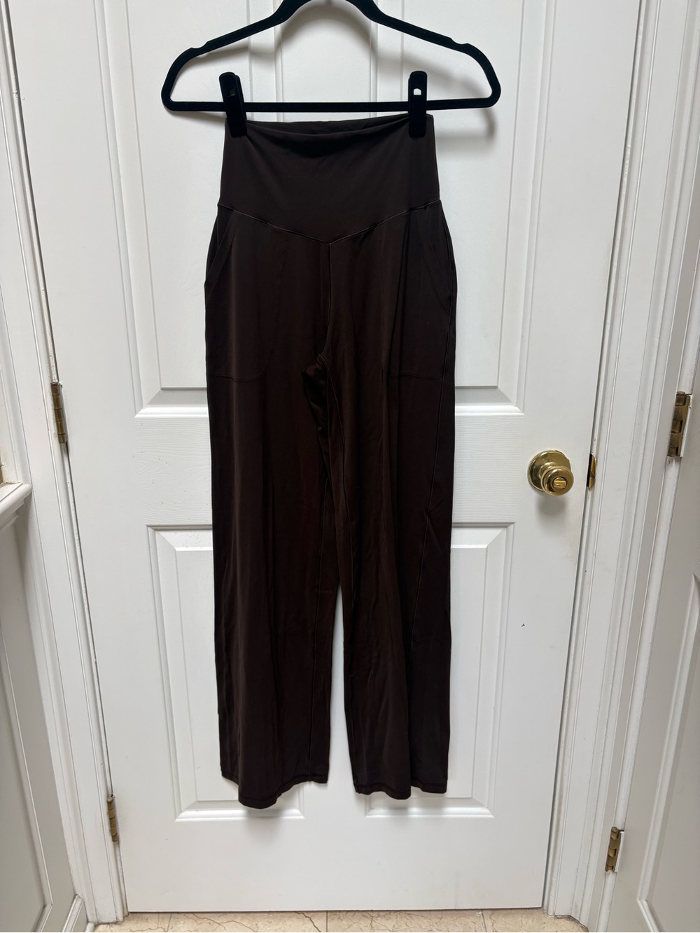 Aerie Online High-Waist Wide-Leg Women's Pants - Dark Brown